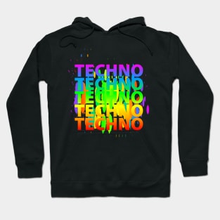 Rainbow Techno edm gay lesbian LGBT house electro raver rave Hoodie